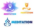 Meditation yoga logo Royalty Free Stock Photo