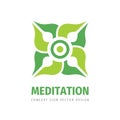 Meditation yoga logo design. Health wellness sign. Healthy cosmetics symbol. Royalty Free Stock Photo