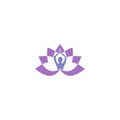 Meditation yoga logo template icon design isolated on white background Royalty Free Stock Photo