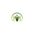 Meditation yoga logo template icon design isolated on white background Royalty Free Stock Photo