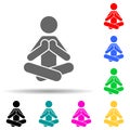 Meditation, yoga multi color style icon. Simple glyph, flat vector of yoga icons for ui and ux, website or mobile application