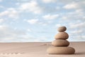 Meditation zen sand and stone garden Royalty Free Stock Photo