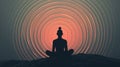 Meditative Breathwork with Emanating Concentric Circles Royalty Free Stock Photo