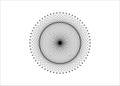 Meditative circle mandala, Sacred Geometry, round frame sign geometric logo design. Third eye concept, black line drawing mystic Royalty Free Stock Photo