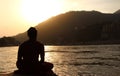 Meditative postures - Daily Retuals- Hindu Sadhu Royalty Free Stock Photo