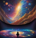 Meditator in Cosmic Canyon Vortex