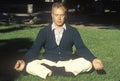 A meditator in sun light in Philadelphia Pennsylvania