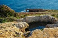 The mediteranean seascape near the megalithic Mnajdra temple in Malta
