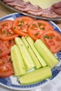 Mediteranian salad made of tomatoes and cucumbers