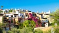 Mediterranean architecture at the idyllic small town of Cala Fornells Royalty Free Stock Photo