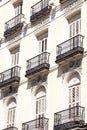 Mediterranean architecture in Spain. Old apartment building in Madrid. Royalty Free Stock Photo