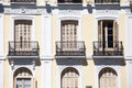 Mediterranean architecture in Spain. Old apartment building in Madrid. Royalty Free Stock Photo