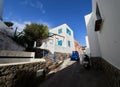 Mediterranean architecture on the streets of the Aeolian islands, Sicily, Italy Royalty Free Stock Photo