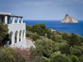 Mediterranean architecture on the streets of the Aeolian islands, Sicily, Italy Royalty Free Stock Photo