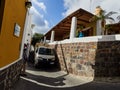 Mediterranean architecture on the streets of the Aeolian islands, Sicily, Italy Royalty Free Stock Photo