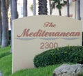 The Mediterranean Beach Condos Sign, Daytona Beach, Florida Royalty Free Stock Photo