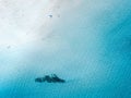 Mediterranean beach La Pelosa, Stintino, Sardinia island, Italy.Aerial view