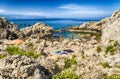 Mediterranean Beach in Milazzo, Sicily Royalty Free Stock Photo