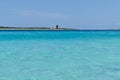 Mediterranean beach in The Spiaggia La Pelosa, Stintino, Sardinia. Royalty Free Stock Photo