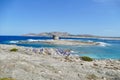 Mediterranean beach in The Spiaggia La Pelosa, Stintino, Sardinia. Royalty Free Stock Photo