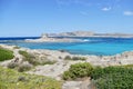 Mediterranean beach in The Spiaggia La Pelosa, Stintino, Sardinia. Royalty Free Stock Photo