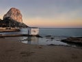 Mediterranean beach at sunset. Calpe