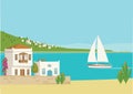 Mediterranean beach town view