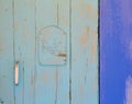 Mediterranean blue door details in Balearic Islands Royalty Free Stock Photo