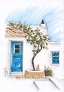 Mediterranean blue door