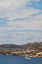 Mediterranean coast and cloudy sky, beautiful panoramic sea view and coastal nature