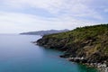 Mediterranean coast in south sea beach Port vendres in Languedoc-Roussillon France Royalty Free Stock Photo