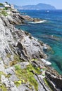 Mediterranean coastline in Genova Nervi Royalty Free Stock Photo