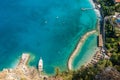 Mediterranean coastline in Kidrak neighbourhood of Oludeniz beach resort in Mugla, Turkey Royalty Free Stock Photo