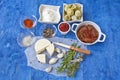 Mediterranean cuisine ingredients Royalty Free Stock Photo