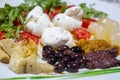 Mediterranean cuisine salad with mozzarella olives artichokes onions Royalty Free Stock Photo