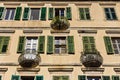 Mediterranean facade of the old building with balconies