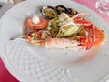 Mediterranean fish snack in the restaurant Royalty Free Stock Photo