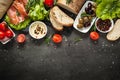 Mediterranean Food background. Royalty Free Stock Photo