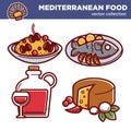 Mediterranean food vector collection of special tasty dishes