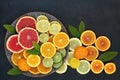 Mediterranean Fresh Citrus Fruit for Immune Boost Royalty Free Stock Photo
