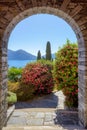 Mediterranean garden on lake Lago Maggiore, Italy Royalty Free Stock Photo