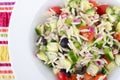 Mediterranean greek orzo pasta salad