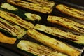 Mediterranean grilled zucchini vegetables on a hot grill