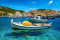 Mediterranean harbor with fishing boats and luxury yachts, Hvar, Croatia