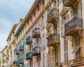 Mediterranean house facades in Nice Royalty Free Stock Photo