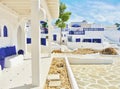 Mediterranean Houses - Blue and White Royalty Free Stock Photo