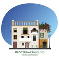 Mediterranean houses. Vector illustration.