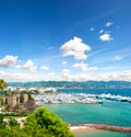 Mediterranean landscape with cloudy blue sky