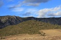 Mediterranean landscape and cloudy sky Pyrenees orientales, France Royalty Free Stock Photo