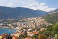 Mediterranean landscape. Montenegro, Bay of Kotor, view of coastal town of Herceg Novi Royalty Free Stock Photo